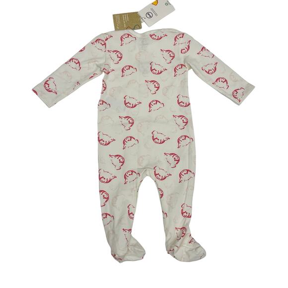 NWT Steiff 2-3M Footie with Mauve Bears - Picture 2 of 4